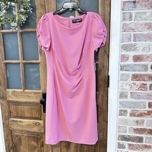 Karl Lagerfeld Women's Size 12 Pink Sheath Dress Gold Zipper NWT